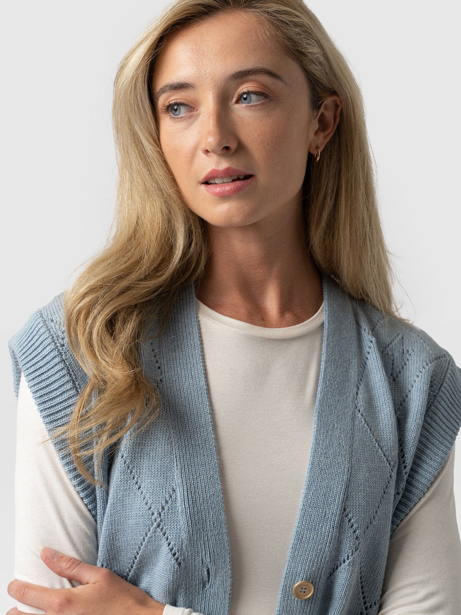 Electra Vest Pale Blue - Women's Vests | Saint + Sofia® UK